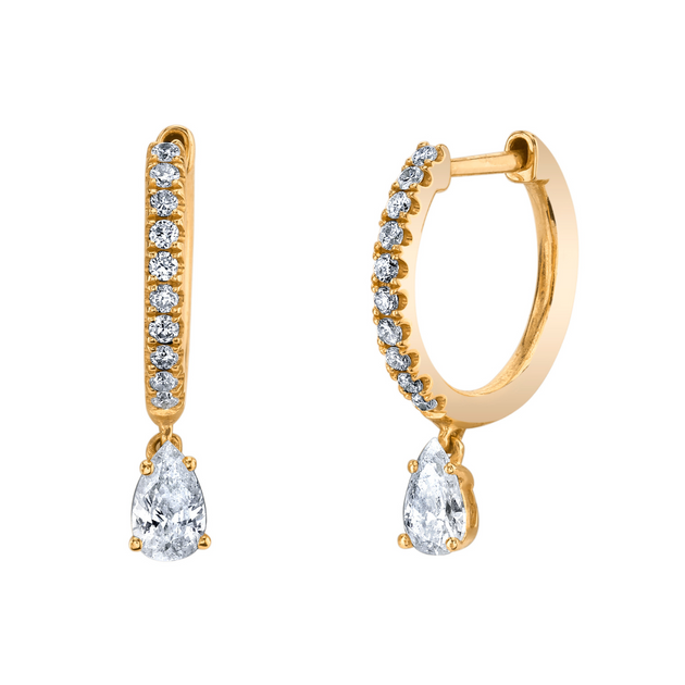 Anita Ko Yellow Gold and Diamond Huggie Hoop Earrings