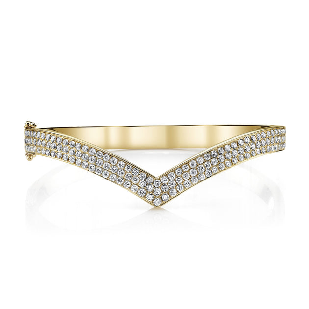 V Shaped Diamond Cuff Bracelet