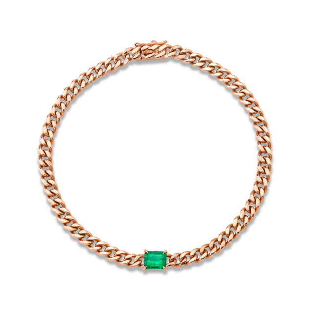 Josie Gold & Diamond Cuban Link Bracelet 18K White Gold