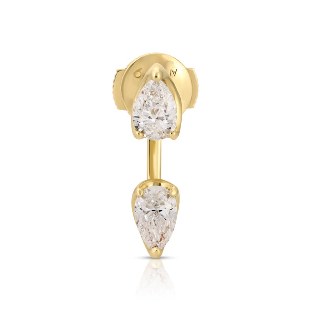 Long Zipper Diamond Earrings Yellow Gold at Anita Ko