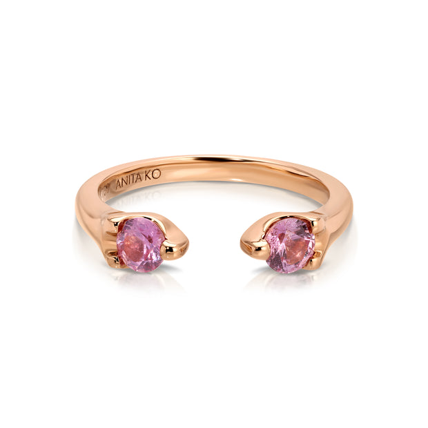 PINK SAPPHIRE ROUND ORBIT RING