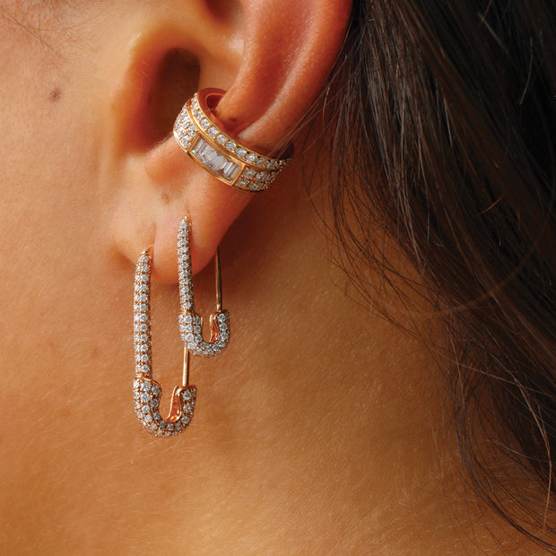safety pin stud earring