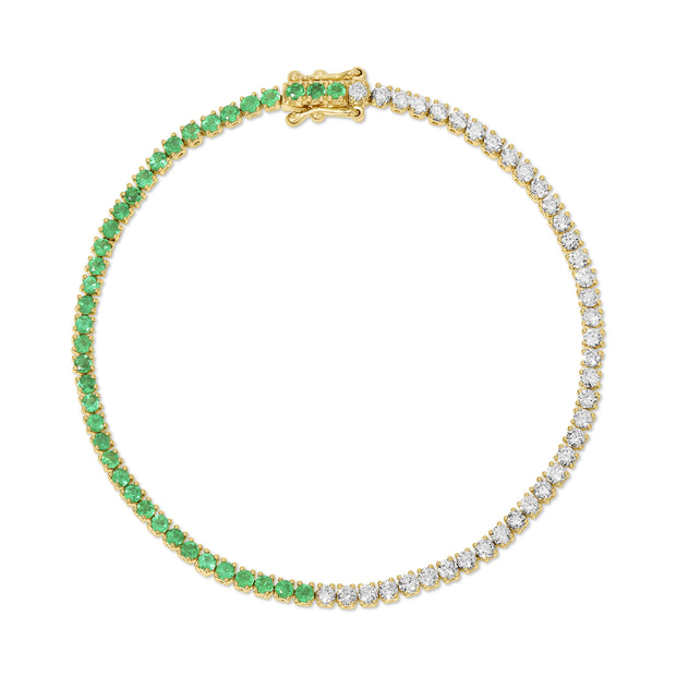 HEPBURN DIAMOND AND COLUMBIAN EMERALD BRACELET