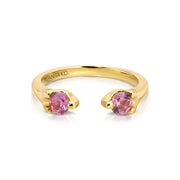 PINK SAPPHIRE ROUND ORBIT RING