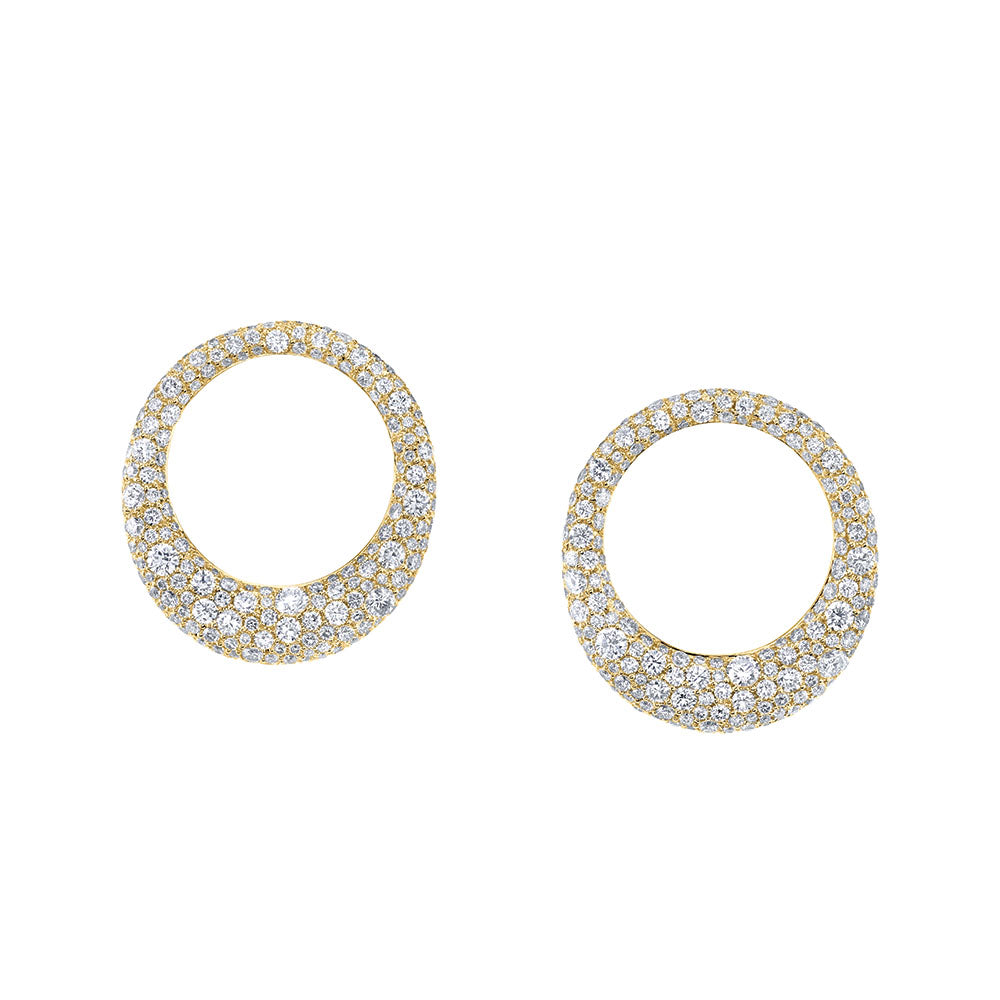 Long Zipper Diamond Earrings Yellow Gold at Anita Ko