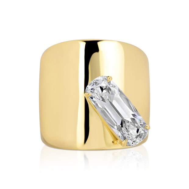 GALAXY RING WITH ELONGATED CUSHION CUT DIAMOND