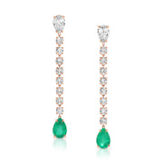 LARGE ROPE EARRINGS WITH COLUMBIAN EMERALD DROP