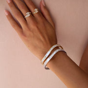 BAGUETTE DIAMOND WAVE BANGLE