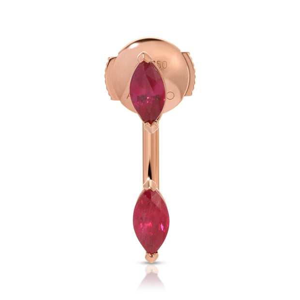 RUBY MARQUISE ORBIT EARRING