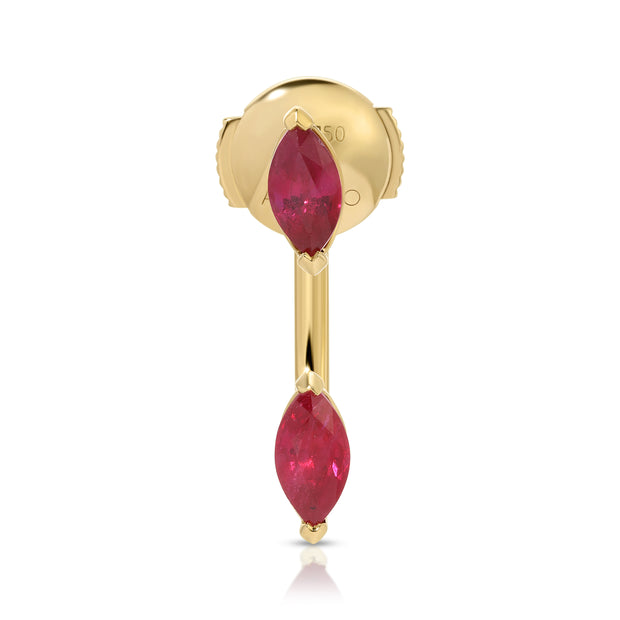 RUBY MARQUISE ORBIT EARRING