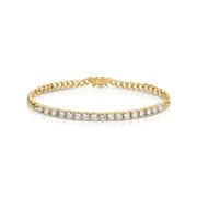 CUBAN LINK AND DIAMOND LINE BRACELET