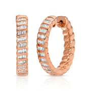 THIN BAGUETTE DIAMOND ZOE HOOPS