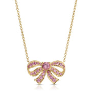 PINK SAPPHIRE BOW NECKLACE