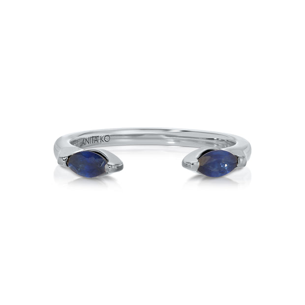 BLUE SAPPHIRE MARQUISE ORBIT RING