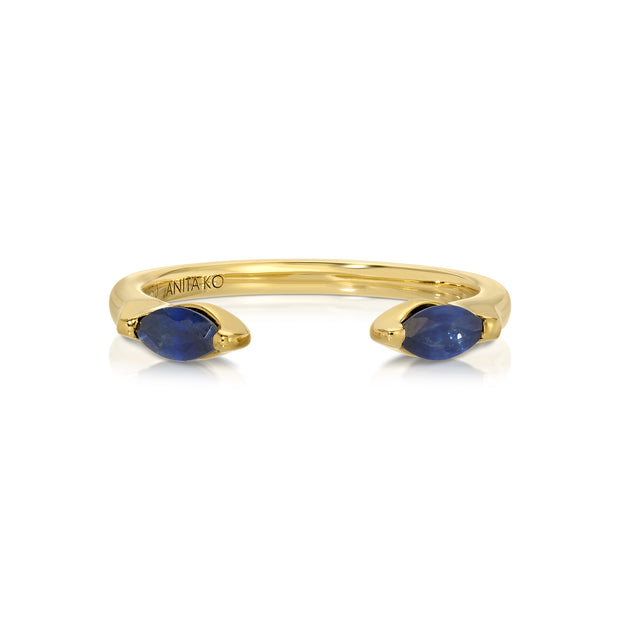 BLUE SAPPHIRE MARQUISE ORBIT RING