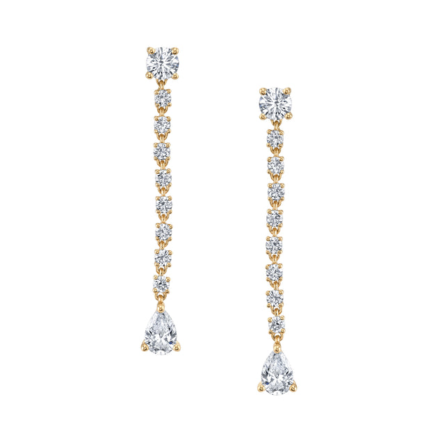 SHORT DIAMOND ROPE EARRINGS WITH PEAR DIAMOND DROPS – Anita Ko