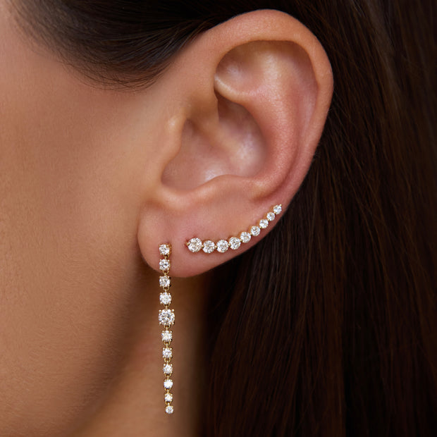 SHORT DIAMOND ROPE EARRINGS