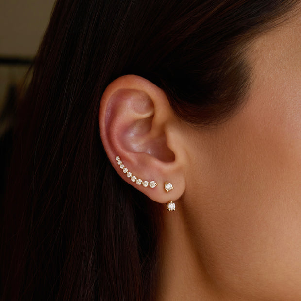 CLASSIC ROUND DIAMOND ORBIT EARRING