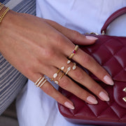 THIN ZOE RING WITH RUBY HEART CENTER