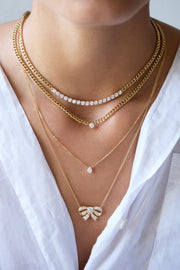 DIAMOND BOW NECKLACE