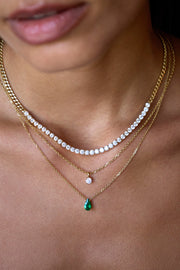 PEAR EMERALD NECKLACE