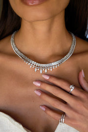 MARQUISE, BAGUETTE AND ROUND DIAMOND CHOKER