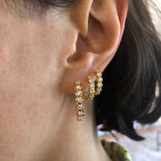 SMALL DIAMOND HONEYCOMB HOOPS