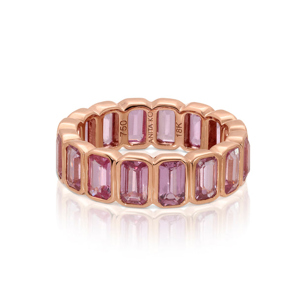 BEZELED PINK SAPPHIRE RING