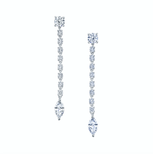 SHORT ROPE DIAMOND EARRINGS WITH MARQUISE DIAMOND DROP – Anita Ko