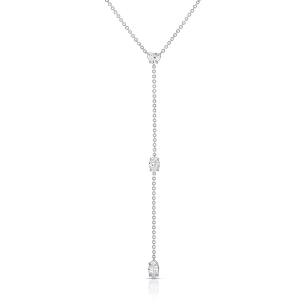 SHORT LARIAT WITH HEART, OVAL AND MARQUISE DIAMONDS – Anita Ko