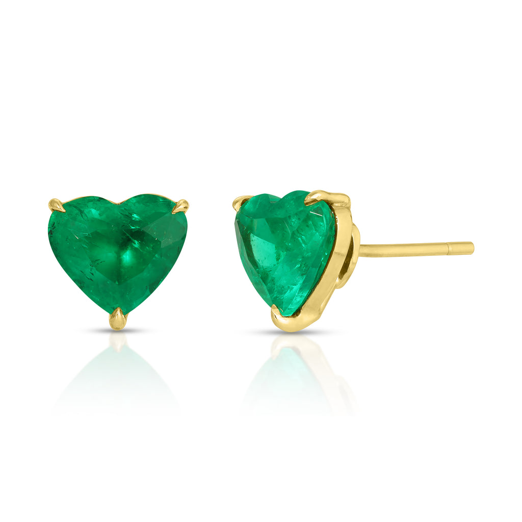 Yellow popular gold cocktail emerald heart cut earrings